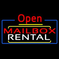 Red Mailbo  Blue Rental Open 4 Enseigne Néon