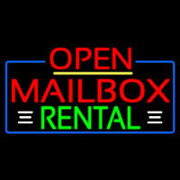 Red Mailbo  Rental With White Line Open 4 Enseigne Néon