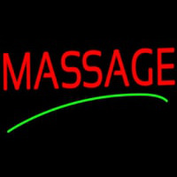Red Massage Green Line Enseigne Néon