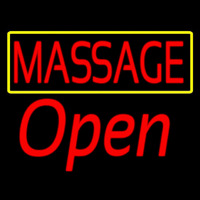 Red Massage Open Enseigne Néon