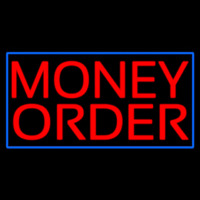 Red Money Order Blue Border Enseigne Néon