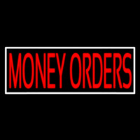 Red Money Orders White Border Enseigne Néon