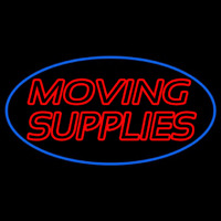 Red Moving Supplies Blue Oval Enseigne Néon