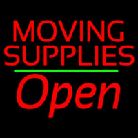 Red Moving Supplies Open Green Line 1 Enseigne Néon