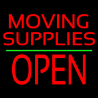 Red Moving Supplies Open Green Line 2 Enseigne Néon