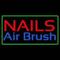 Red Nails Airbrush Green Border Enseigne Néon