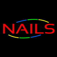 Red Nails Multi Colored Enseigne Néon