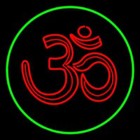 Red Om With Border Enseigne Néon
