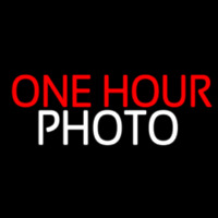 Red One Hour Photo Block Enseigne Néon
