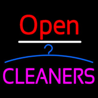 Red Open Cleaners Logo Enseigne Néon