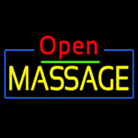 Red Open Yellow Massage Enseigne Néon