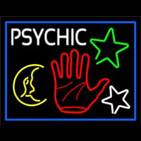 Red Palm Logo Psychic And Blue Border Enseigne Néon