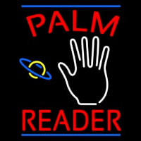 Red Palm Reader Blue Line Enseigne Néon