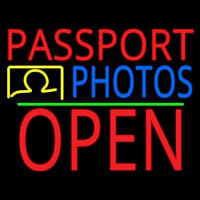 Red Passport Blue Photos With Open 1 Enseigne Néon