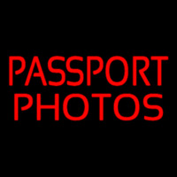 Red Passport Photos Enseigne Néon