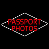 Red Passport Photos Enseigne Néon
