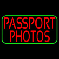 Red Passport Photos Green Border Enseigne Néon