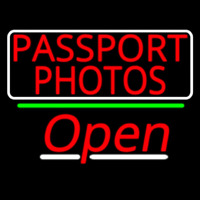 Red Passport Photos With Open 3 Enseigne Néon