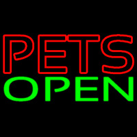 Red Pets Green Open Enseigne Néon