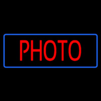 Red Photo Blue Border Enseigne Néon