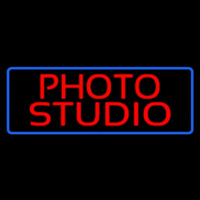 Red Photo Studio Blue Border Enseigne Néon