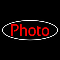 Red Photo With Oval Enseigne Néon