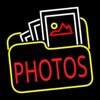 Red Photos With Photo Icon Enseigne Néon