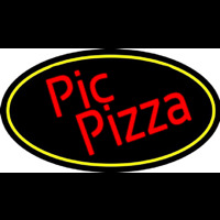 Red Pie Pizza Oval Enseigne Néon