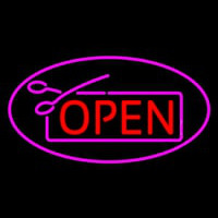 Red Pink Open With Scissor Enseigne Néon