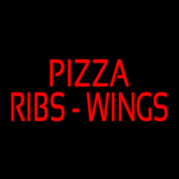 Red Pizza Ribs Wings Enseigne Néon