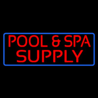 Red Pool And Spa Supply With Blue Border Enseigne Néon