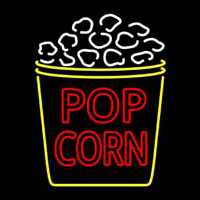 Red Pop Corn Logo Enseigne Néon