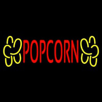 Red Popcorn Yellow Logo Enseigne Néon