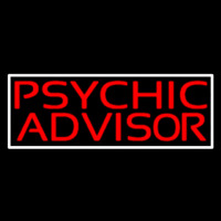Red Psychic Advisor White Border Enseigne Néon