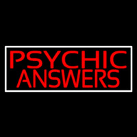 Red Psychic Answers With White Border Enseigne Néon
