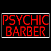 Red Psychic Barber With Border Enseigne Néon