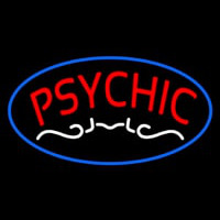 Red Psychic Blue Border Enseigne Néon