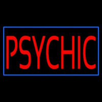 Red Psychic Blue Border Enseigne Néon