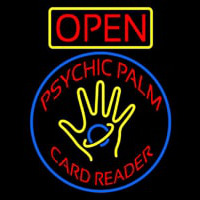 Red Psychic Palm Card Reader Open Enseigne Néon