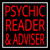 Red Psychic Reader And Advisor With Border Enseigne Néon