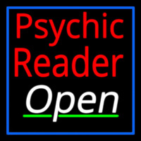 Red Psychic Reader White Open Enseigne Néon