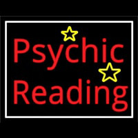 Red Psychic Reading With Stars Enseigne Néon