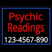 Red Psychic Readings With White Phone Number Enseigne Néon