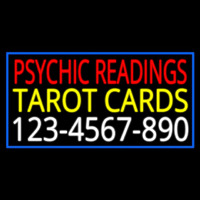 Red Psychic Readings Yellow Tarot Cards And Phone Number Enseigne Néon