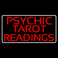 Red Psychic Tarot Readings Block With Border Enseigne Néon