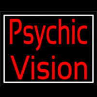 Red Psychic Vision White Border Enseigne Néon