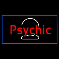Red Psychic White Crystal Blue Border Enseigne Néon