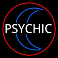 Red Psychic White Logo Enseigne Néon