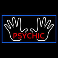 Red Psychic White Palms And Blue Border Enseigne Néon