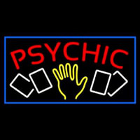 Red Psychic With Logo And Blue Border Enseigne Néon